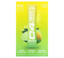 Cellucor, C4 Smart Energy Drink Mix, Yuzu Lime, 14 Sticks, 0.14 oz (3.9 g) Each