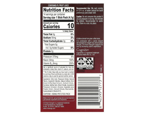 Cellucor, C4, Smart Energy, Black Cherry, 14 Stick Packs, 0.14 oz (4.1 g) Each Cellucor, C4, Smart Energy, Black Cherry, 14 Stick Packs, 0.14 oz (4.1 g) Each