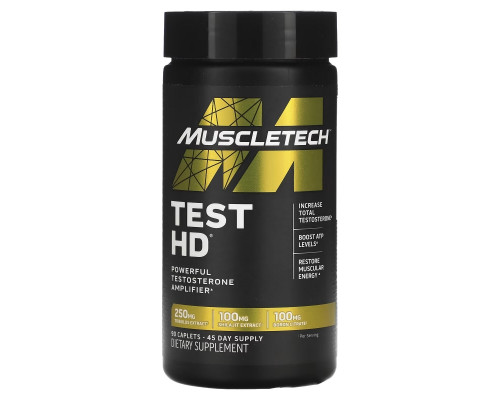 Muscletech, Test HD, мощнейший усилитель выработки тестостерона, 90 капсуловидных таблеток с быстрым высвобождением Muscletech, Test HD, мощнейший усилитель выработки тестостерона, 90 капсуловидных таблеток с быстрым высвобождением