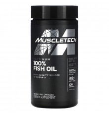 Muscletech, Essential Series, Рыбий жир Platinum 100%, 100 мягких гелевых капсул