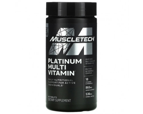 Витаминно-минеральные комплексы MuscleTech, Platinum, мультивитамины, 180 таблеток Витаминно-минеральные комплексы MuscleTech, Platinum, мультивитамины, 180 таблеток