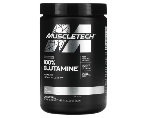 MuscleTech, Platinum 100% Glutamine, Unflavored, 5 g, 10.58 oz (300 g) MuscleTech, Platinum 100% Glutamine, Unflavored, 5 g, 10.58 oz (300 g)