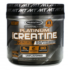 Muscletech, Essential Series, 100% микронизированный креатин Platinum, без запаха, 0,88 фунтов (400 г)