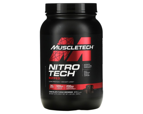 Muscletech, Nitro Tech, Ripped, Ultimate Protein + Weight Loss Formula, Chocolate Fudge Brownie, 2.00 lbs (907 g) Muscletech, Nitro Tech, Ripped, Ultimate Protein + Weight Loss Formula, Chocolate Fudge Brownie, 2.00 lbs (907 g)