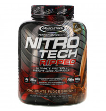 Muscletech, Nitro Tech, Ripped, Ultimate Protein + Weight Loss Formula, Chocolate Fudge Brownie, 4.00 lbs (1.81 kg)
