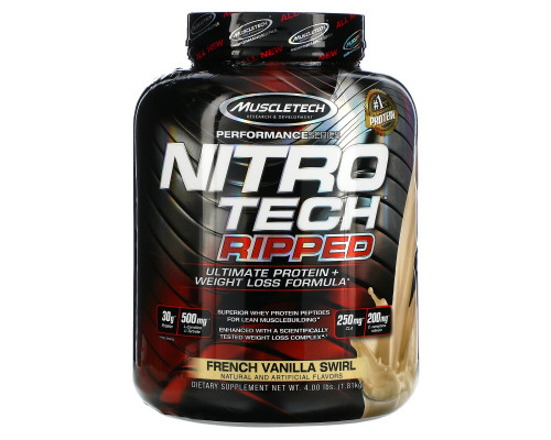 Muscletech, Nitro Tech, Ripped, Ultimate Protein + Weight Loss Formula, French Vanilla Swirl, 4.00 lbs (1.81 kg) Muscletech, Nitro Tech, Ripped, Ultimate Protein + Weight Loss Formula, French Vanilla Swirl, 4.00 lbs (1.81 kg)