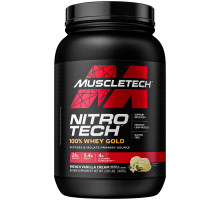 Muscletech, Nitro Tech, 100% Золотой Сывороточный Протеин, Французский Ванильный Крем, 2.50 фунтов (1.13 кг)