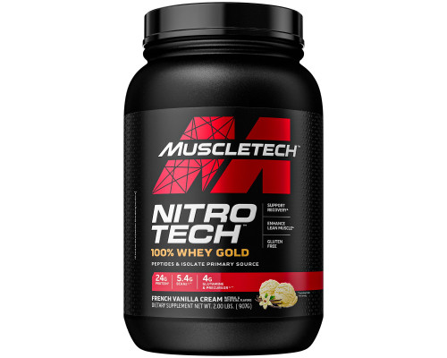 Muscletech, Nitro Tech, 100% Золотой Сывороточный Протеин, Французский Ванильный Крем, 2.50 фунтов (1.13 кг) Muscletech, Nitro Tech, 100% Золотой Сывороточный Протеин, Французский Ванильный Крем, 2.50 фунтов (1.13 кг)