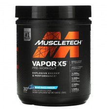 Аминокислоты MuscleTech, VaporX5, Next Gen, предтренировочный комплекс, со вкусом Blue Razz Freeze, 266 г (9,40 унции)