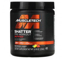 Предтренировочные комплексы Shatter Pre-Workout, Ripped, Rainbow Candy, 8.95 oz (254 g)