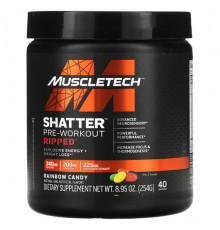 Предтренировочные комплексы Shatter Pre-Workout, Ripped, Rainbow Candy, 8.95 oz (254 g)