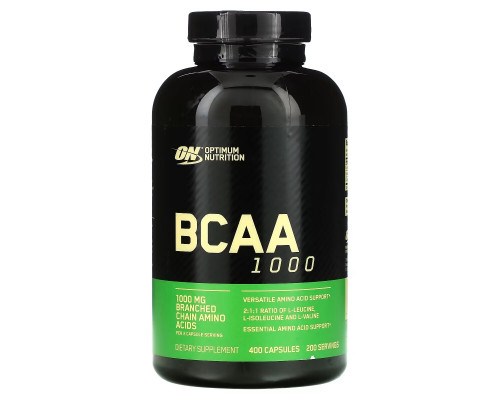 Optimum Nutrition, BCAA 1000, 500 mg, 400 Capsules Optimum Nutrition, BCAA 1000, 500 mg, 400 Capsules