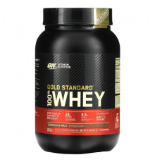 Сывороточный протеин Optimum Nutrition, Gold Standard 100% Whey, шоколадный солод, 907 г (2 фунта)