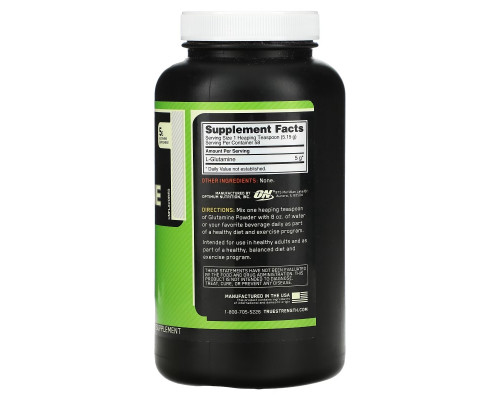 Optimum Nutrition, Глутамин в форме порошка, без ароматизаторов, 10,6 унц. (300 г) Optimum Nutrition, Глутамин в форме порошка, без ароматизаторов, 10,6 унц. (300 г)