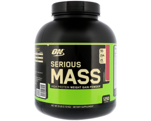 Optimum Nutrition Serious Mass High Protein Weight Gain Powder Strawberry 6 lbs (2.72 kg) Optimum Nutrition Serious Mass High Protein Weight Gain Powder Strawberry 6 lbs (2.72 kg)
