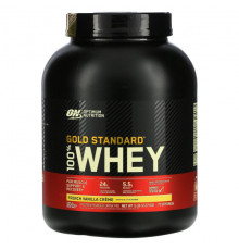 Сывороточный протеин Optimum Nutrition, Gold Standard 100% Whey, сывороточный протеин, французский ванильный крем, 2,27 кг (5 фунтов)