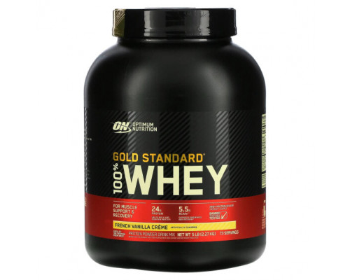 Сывороточный протеин Optimum Nutrition, Gold Standard 100% Whey, сывороточный протеин, французский ванильный крем, 2,27 кг (5 фунтов) Сывороточный протеин Optimum Nutrition, Gold Standard 100% Whey, сывороточный протеин, французский ванильный крем, 2,27 кг (5 фунтов)