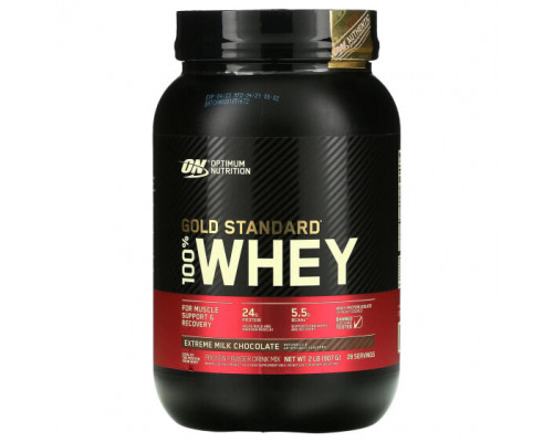 Сывороточный протеин Optimum Nutrition, Gold Standard 100% Whey, протеиновая сыворотка со вкусом молочного шоколада, 907 г (2 фунта) Сывороточный протеин Optimum Nutrition, Gold Standard 100% Whey, протеиновая сыворотка со вкусом молочного шоколада, 907 г (2 фунта)