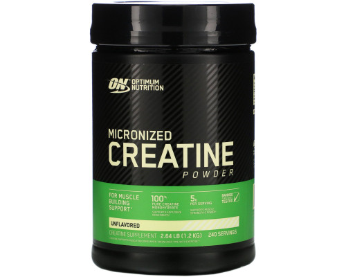 Optimum Nutrition, Микронизированный креатин, порошок, без запаха, 2,64 фунта (1,2 кг) Optimum Nutrition, Микронизированный креатин, порошок, без запаха, 2,64 фунта (1,2 кг)
