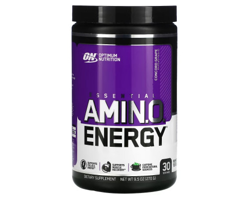 Optimum Nutrition, ESSENTIAL AMIN.O. ENERGY, Concord Grape, 9.5 oz (270 g) Optimum Nutrition, ESSENTIAL AMIN.O. ENERGY, Concord Grape, 9.5 oz (270 g)