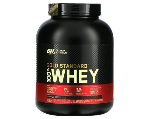 Optimum Nutrition, Золотой Стандарт, 100% Сывороточный Протеин, Кофе, 5 фунтов(2.27 кг) Optimum Nutrition, Золотой Стандарт, 100% Сывороточный Протеин, Кофе, 5 фунтов(2.27 кг)
