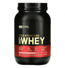 Сывороточный протеин Optimum Nutrition, Gold Standard, 100% Whey, со вкусом клубники, 907 г (2 фунта)