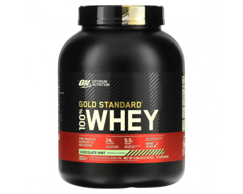 Сывороточный протеин Optimum Nutrition, Gold Standard 100% Whey, шоколад и мята, 2,24 кг (4,94 фунта)