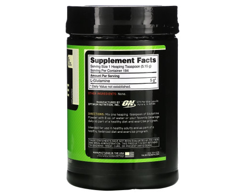 Optimum Nutrition, Glutamine Powder, Unflavored, 2.2 lbs (1 kg) Optimum Nutrition, Glutamine Powder, Unflavored, 2.2 lbs (1 kg)