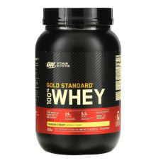 Сывороточный протеин Optimum Nutrition, Gold Standard, 100% сыворотка, со вкусом бананового крема, 907 г (2 фунта)