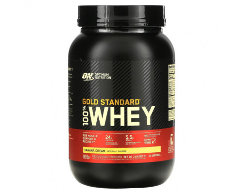 Сывороточный протеин Optimum Nutrition, Gold Standard, 100% сыворотка, со вкусом бананового крема, 907 г (2 фунта) Сывороточный протеин Optimum Nutrition, Gold Standard, 100% сыворотка, со вкусом бананового крема, 907 г (2 фунта)