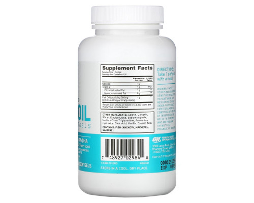 Optimum Nutrition, С Энтеросолюбильным Покрытием Рыбий Жир, 100 Капсул Optimum Nutrition, С Энтеросолюбильным Покрытием Рыбий Жир, 100 Капсул