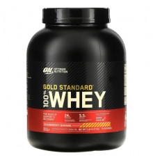 Сывороточный протеин Optimum Nutrition, Gold Standard 100% Whey, сыворотка со вкусом клубники и банана, 2,27 кг (5 фунтов)