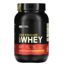 Сывороточный протеин Optimum Nutrition, Gold Standard, 100 % Whey, банан с клубникой, 907 г (2 фунта)