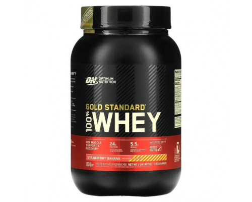 Сывороточный протеин Optimum Nutrition, Gold Standard, 100 % Whey, банан с клубникой, 907 г (2 фунта) Сывороточный протеин Optimum Nutrition, Gold Standard, 100 % Whey, банан с клубникой, 907 г (2 фунта)