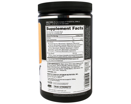 Optimum Nutrition, Незаменимые Аминокислоты Для Энергии, Персиковый Лимонад, 9.5 унции (270 г) Optimum Nutrition, Незаменимые Аминокислоты Для Энергии, Персиковый Лимонад, 9.5 унции (270 г)