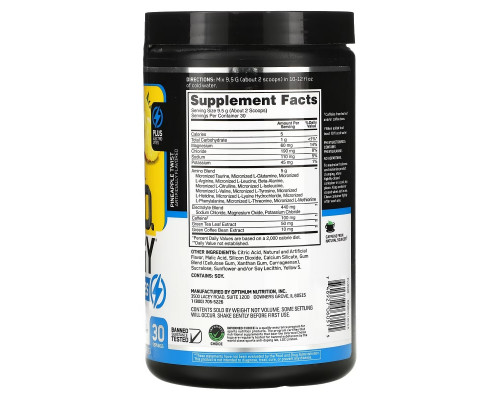 Optimum Nutrition, ESSENTIAL AMIN.O. ENERGY + ELECTROLYTES, Pineapple Twist, 10.05 oz (285 g) Optimum Nutrition, ESSENTIAL AMIN.O. ENERGY + ELECTROLYTES, Pineapple Twist, 10.05 oz (285 g)