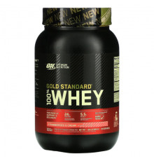 Сывороточный протеин Optimum Nutrition, Gold Standard 100% Whey, сывороточный протеин, со вкусом клубники со сливками, 899 кг (1,98 фунта)