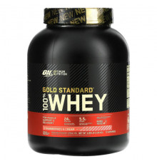 Сывороточный протеин Optimum Nutrition, Gold Standard 100% Whey, сыворотка, клубника и сливки, 2,26 кг (4,98 фунта)