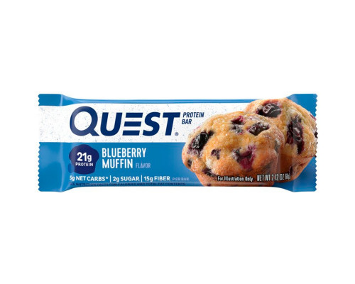 Quest Nutrition, QuestBar, Протеиновый Батончик, Черничный Маффин, 12 Батончиков, 2.1 унции (60 г) Каждый Quest Nutrition, QuestBar, Протеиновый Батончик, Черничный Маффин, 12 Батончиков, 2.1 унции (60 г) Каждый