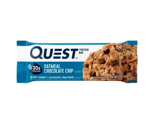 Quest Nutrition, QuestBar, Protein Bar, Oatmeal Chocolate Chip, 12 Bars, 2.1 oz (60 g) Each Quest Nutrition, QuestBar, Protein Bar, Oatmeal Chocolate Chip, 12 Bars, 2.1 oz (60 g) Each