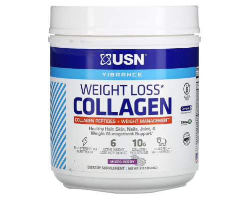USN, Weight Loss Collagen, Mixed Berry, 14.8 oz (420 g) USN, Weight Loss Collagen, Mixed Berry, 14.8 oz (420 g)