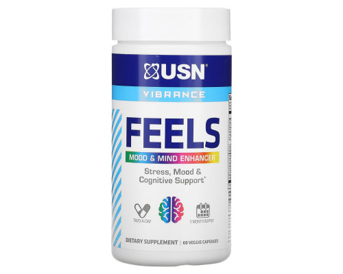 USN, Feels, Mood & Mind Enhancer, 60 Veggie Capsules USN, Feels, Mood & Mind Enhancer, 60 Veggie Capsules