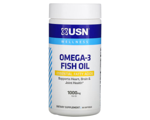 USN, Omega-3 Fish Oil, 1,000 mg, 90 Softgels USN, Omega-3 Fish Oil, 1,000 mg, 90 Softgels