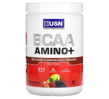 USN, BCAA Amino+, Recovery & Endurance Powder, Fruit Punch, 9.63 oz (273 g)