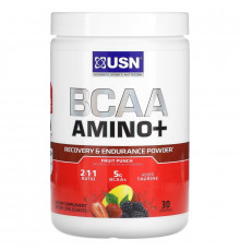 USN, BCAA Amino+, Recovery & Endurance Powder, Fruit Punch, 9.63 oz (273 g)