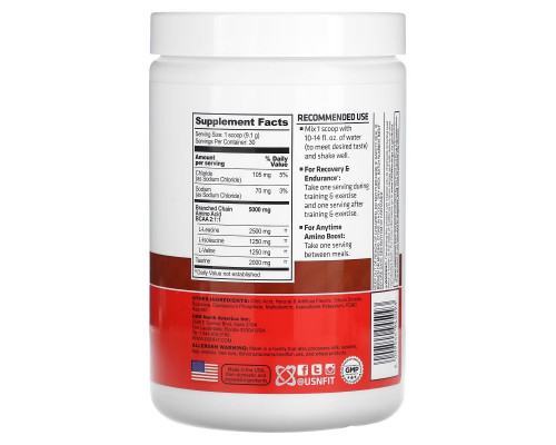 USN, BCAA Amino+, Recovery & Endurance Powder, Fruit Punch, 9.63 oz (273 g) USN, BCAA Amino+, Recovery & Endurance Powder, Fruit Punch, 9.63 oz (273 g)
