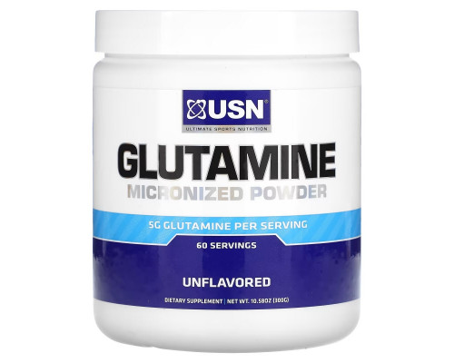 USN, Glutamine Micronized Powder, Unflavored, 5 g, 10.58 oz (300 g) USN, Glutamine Micronized Powder, Unflavored, 5 g, 10.58 oz (300 g)