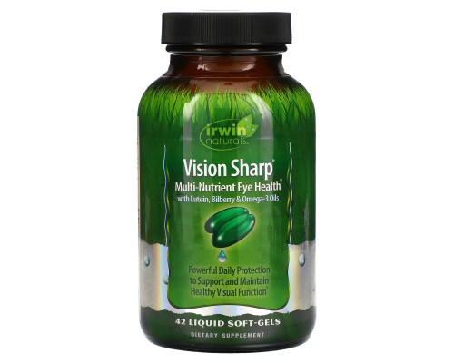 Irwin Naturals Vision Sharp Питательные Вещества для Здоровья Глаз 42 жидких гелевых капсул Irwin Naturals Vision Sharp Питательные Вещества для Здоровья Глаз 42 жидких гелевых капсул