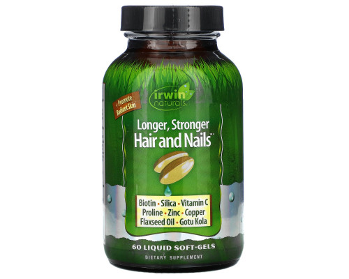 Irwin Naturals Здоровая кожа и волосы плюс ногти 60 жидких гелевых капсул Irwin Naturals Здоровая кожа и волосы плюс ногти 60 жидких гелевых капсул