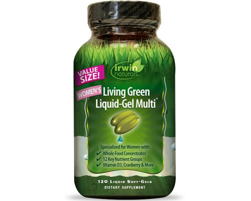Irwin Naturals Зеленые мульти формулы для женщин гелевые капсулы 120 жидких гелевых капсул Irwin Naturals Зеленые мульти формулы для женщин гелевые капсулы 120 жидких гелевых капсул